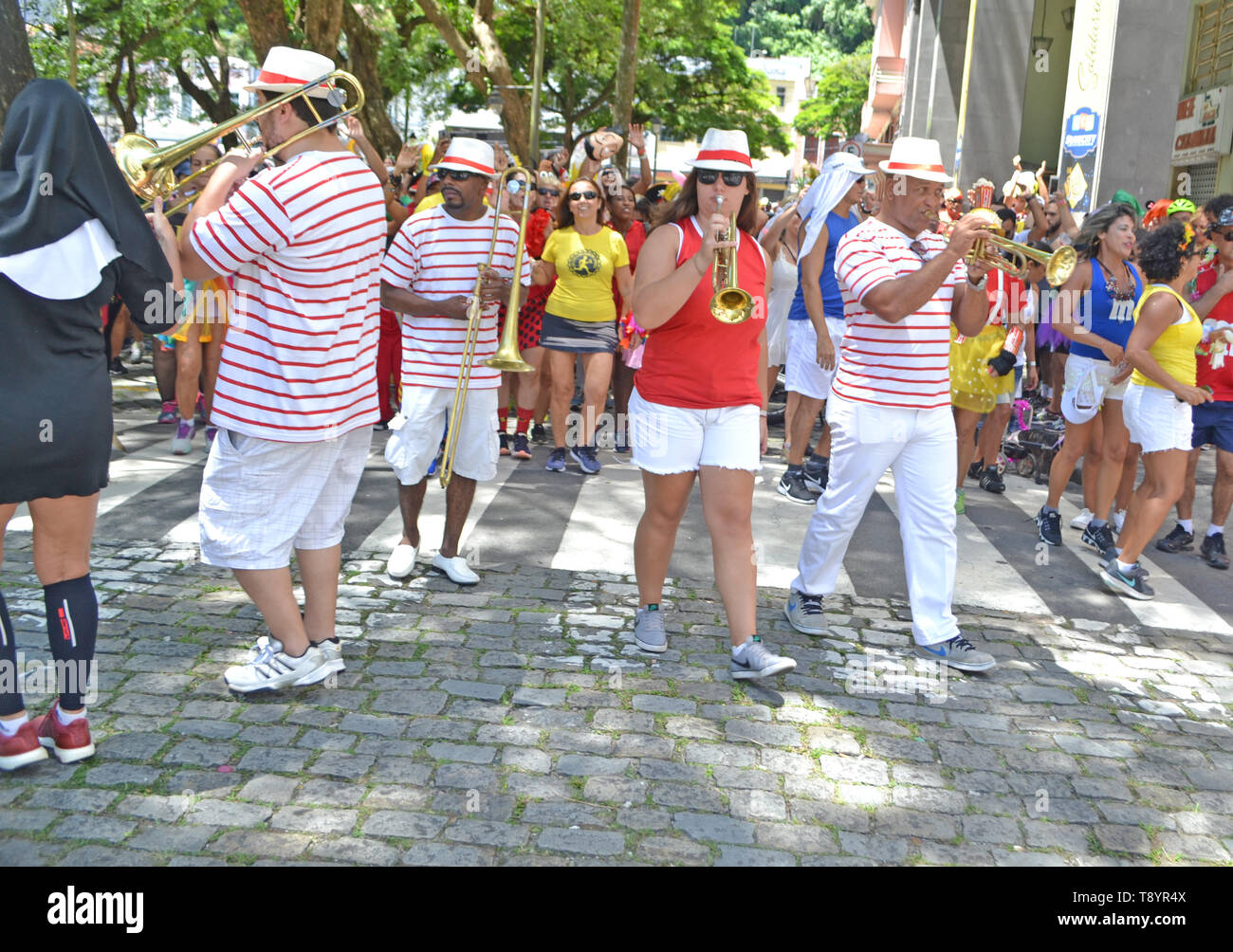: Street Band Carnaval à Petropolis, Rio de Jaeiro, Brésil Banque D'Images
