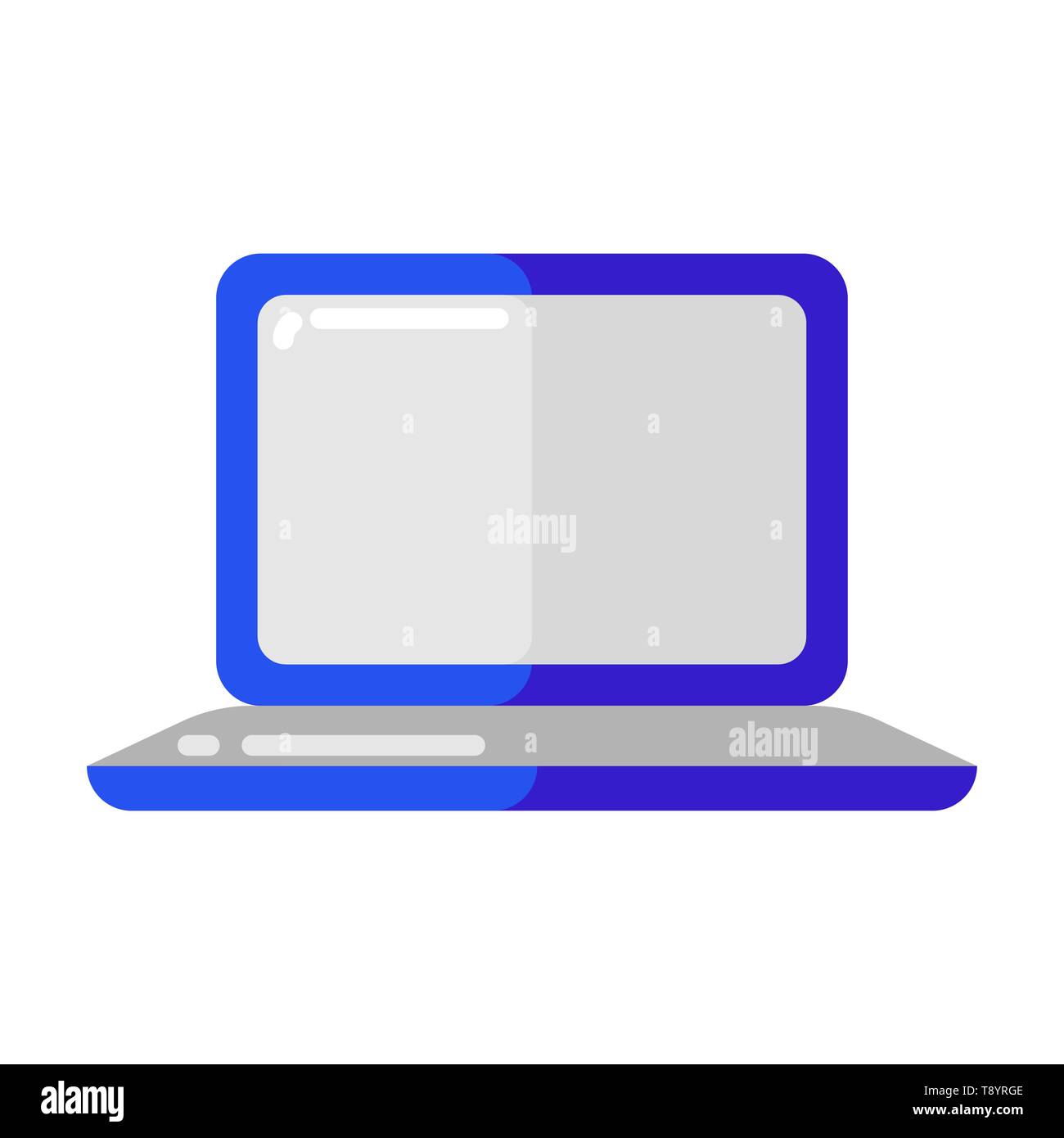 Icône de l'ordinateur portable bleu télévision dans le style. Illustration de Vecteur