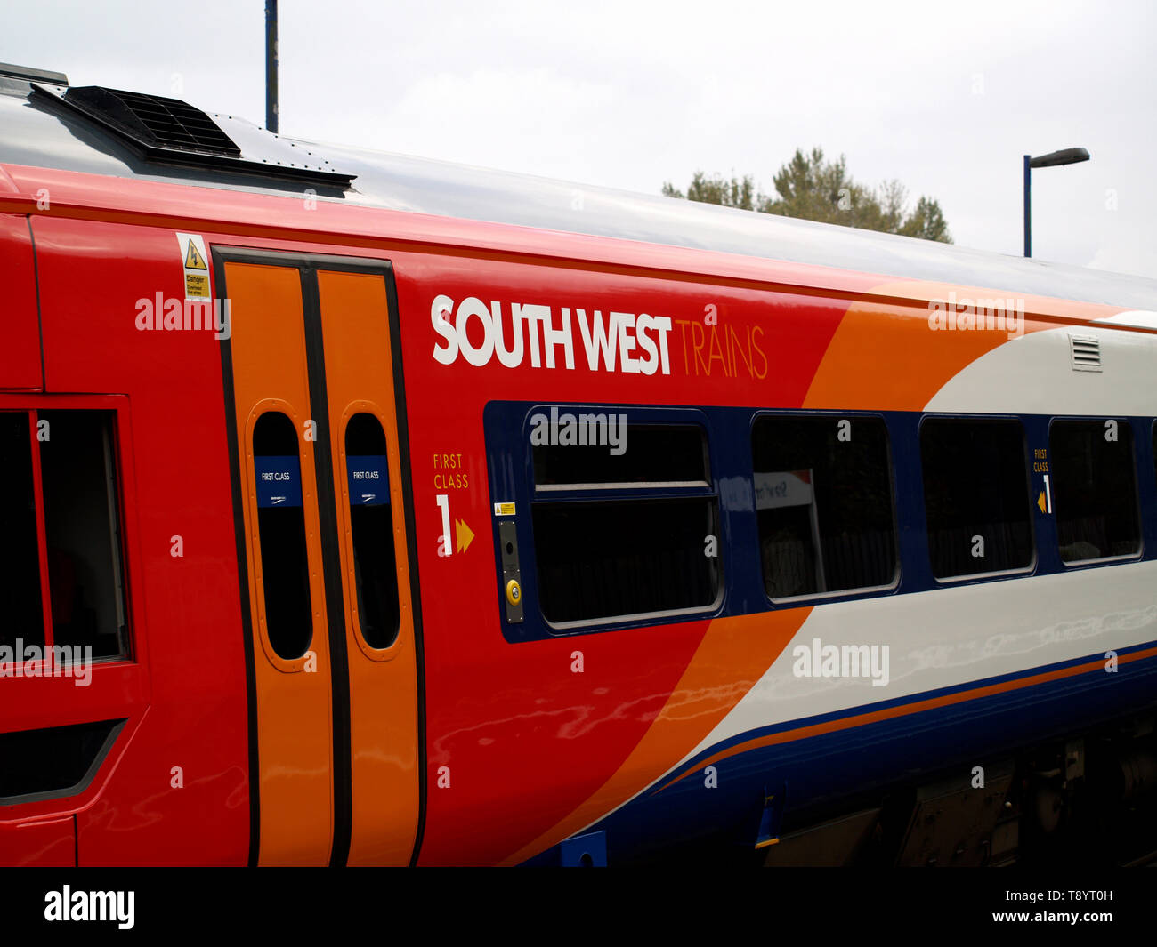 South West Trains Voitures à Shawford Gare, Hampshire, England, UK Banque D'Images