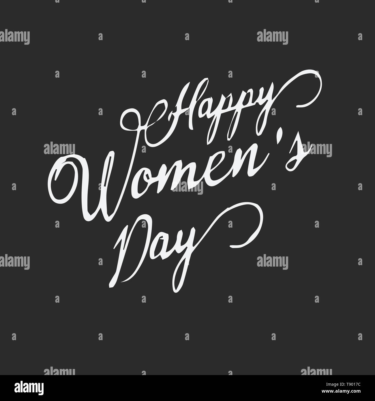 Bonne Journée de la femme le lettrage à la main. Vector hand drawn moderne avec calligraphie résumé rose isolé sur fond blanc pour votre carte de vœux d Illustration de Vecteur