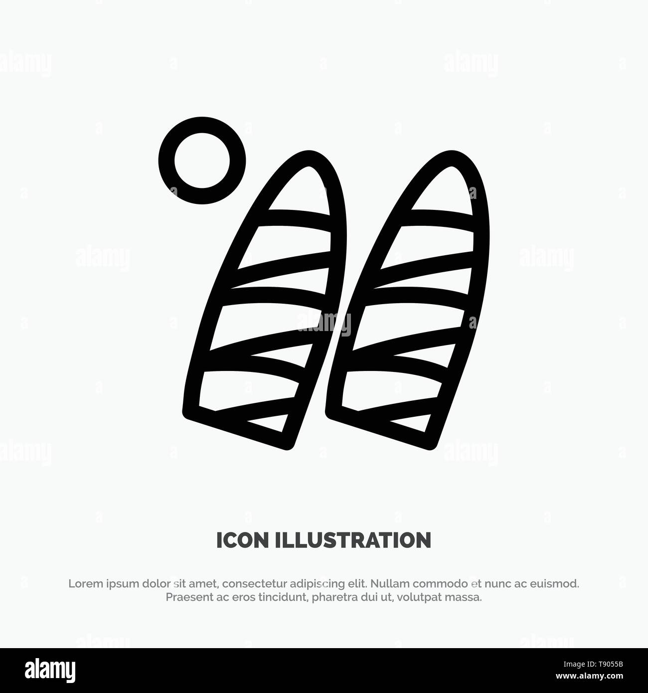 Surf, Wind Surf, l'eau, vecteur de l'icône de la Ligne Sport Illustration de Vecteur