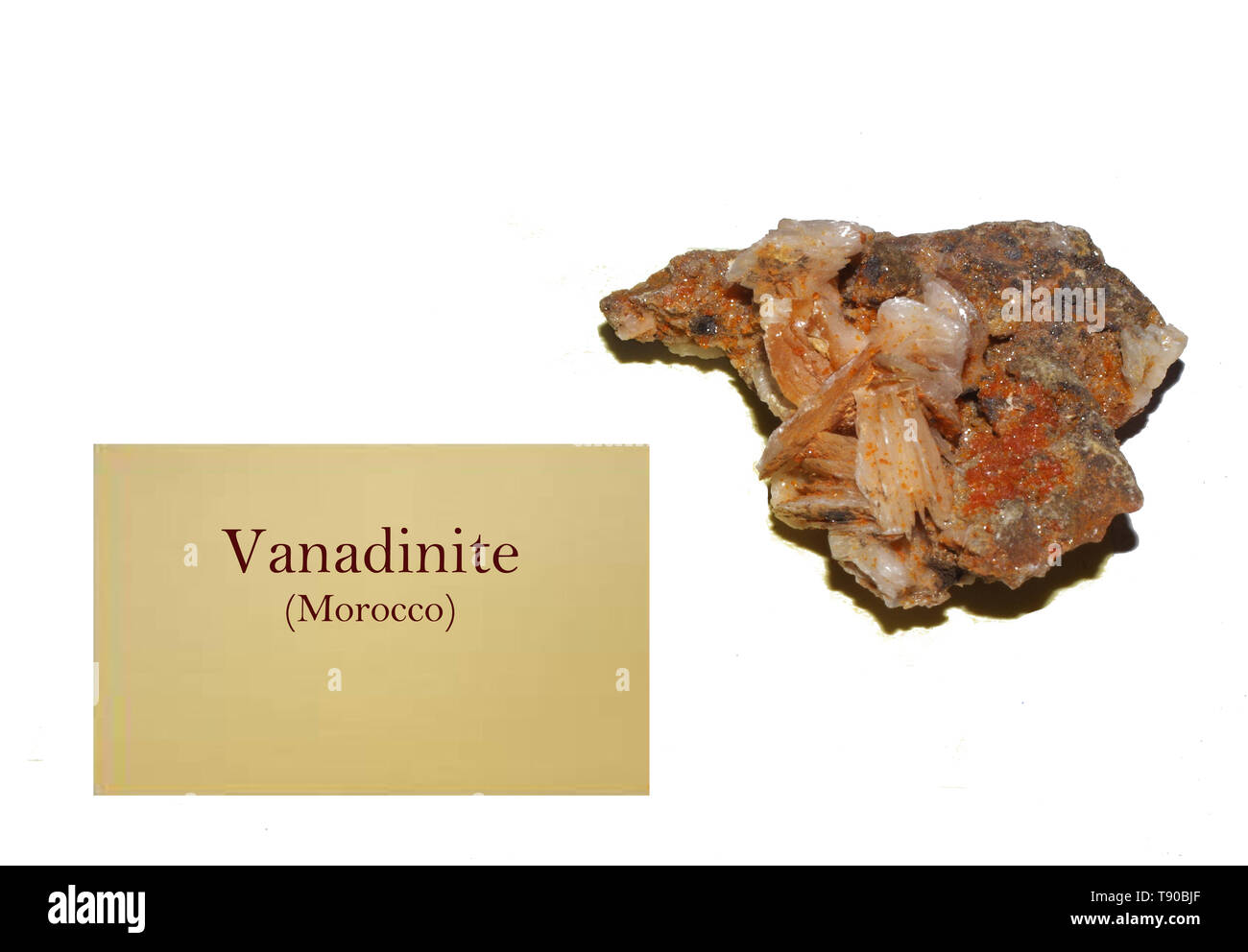 La Vanadinite rock du Maroc close-up Banque D'Images