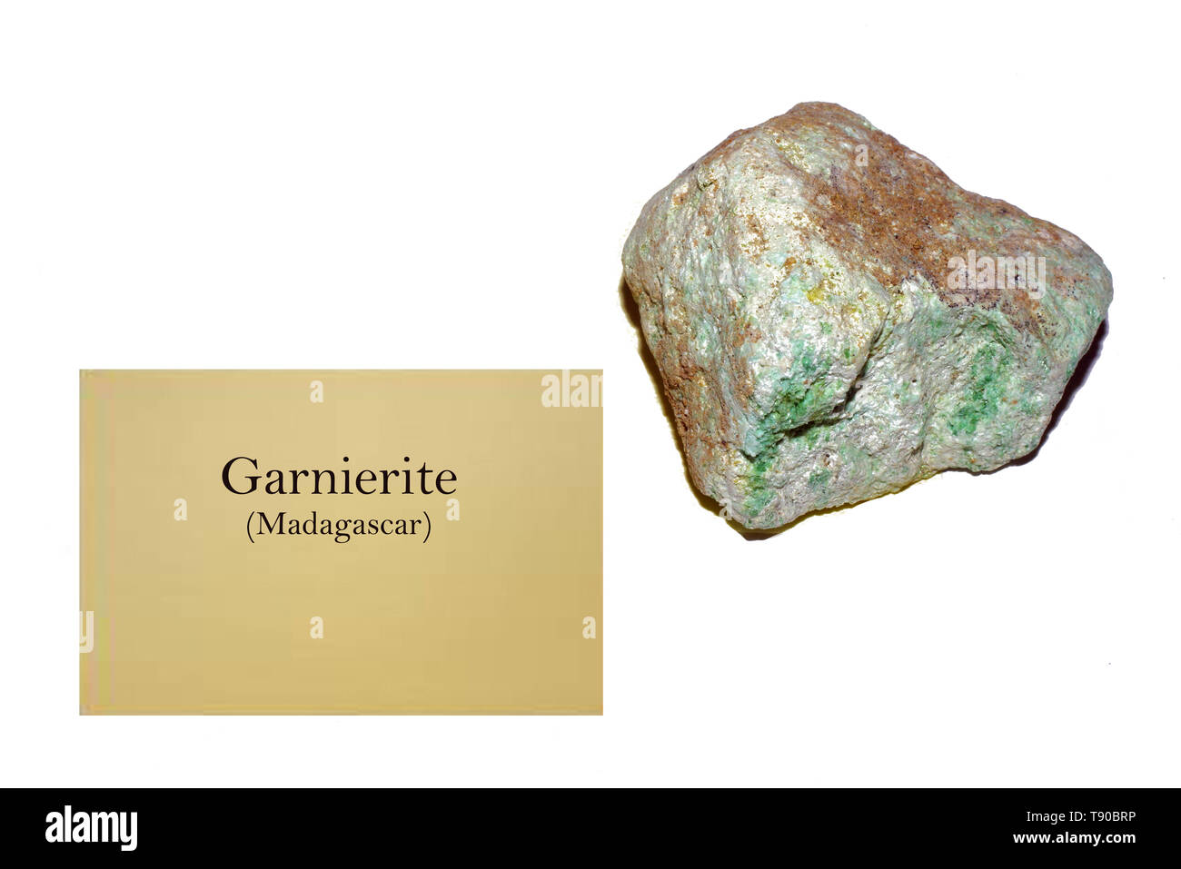 Garnierite rocher de Madagascar close-up Banque D'Images
