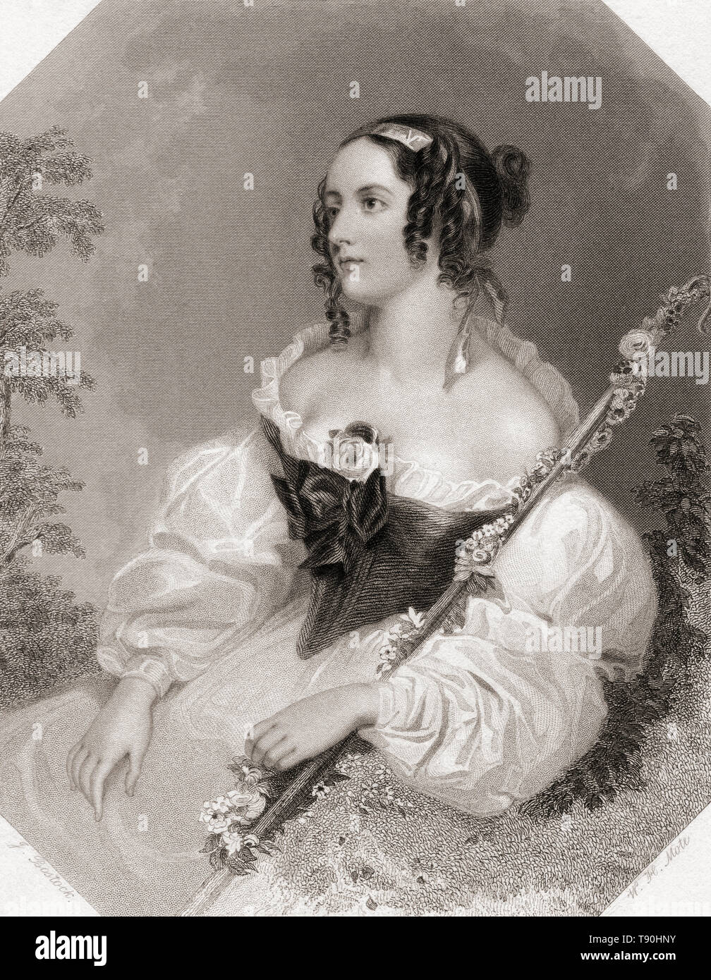 Celia. Personnage féminin principal de la pièce de Shakespeare comme il vous plaira. Galerie de Shakespeare, publié c.1840. Banque D'Images