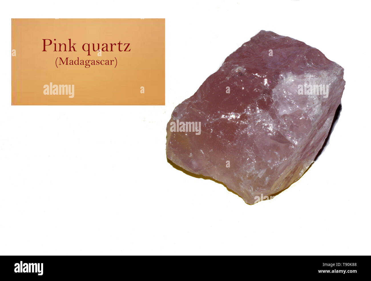 Quartz rose de Madagascar, close-up Banque D'Images