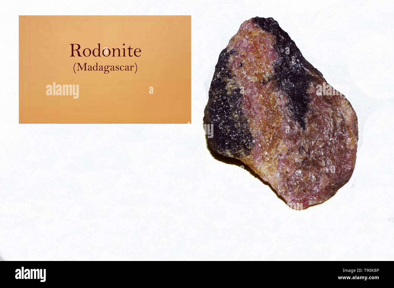 Rodonite rocher de Madagascar close-up Banque D'Images