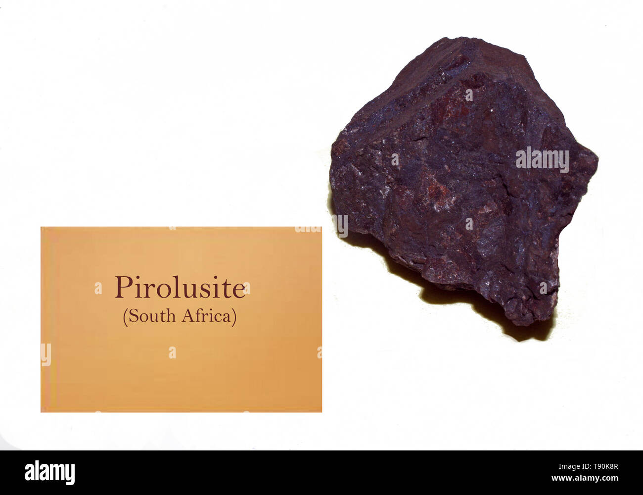 Pirolusite rock de l'Afrique du Sud, close-up Banque D'Images