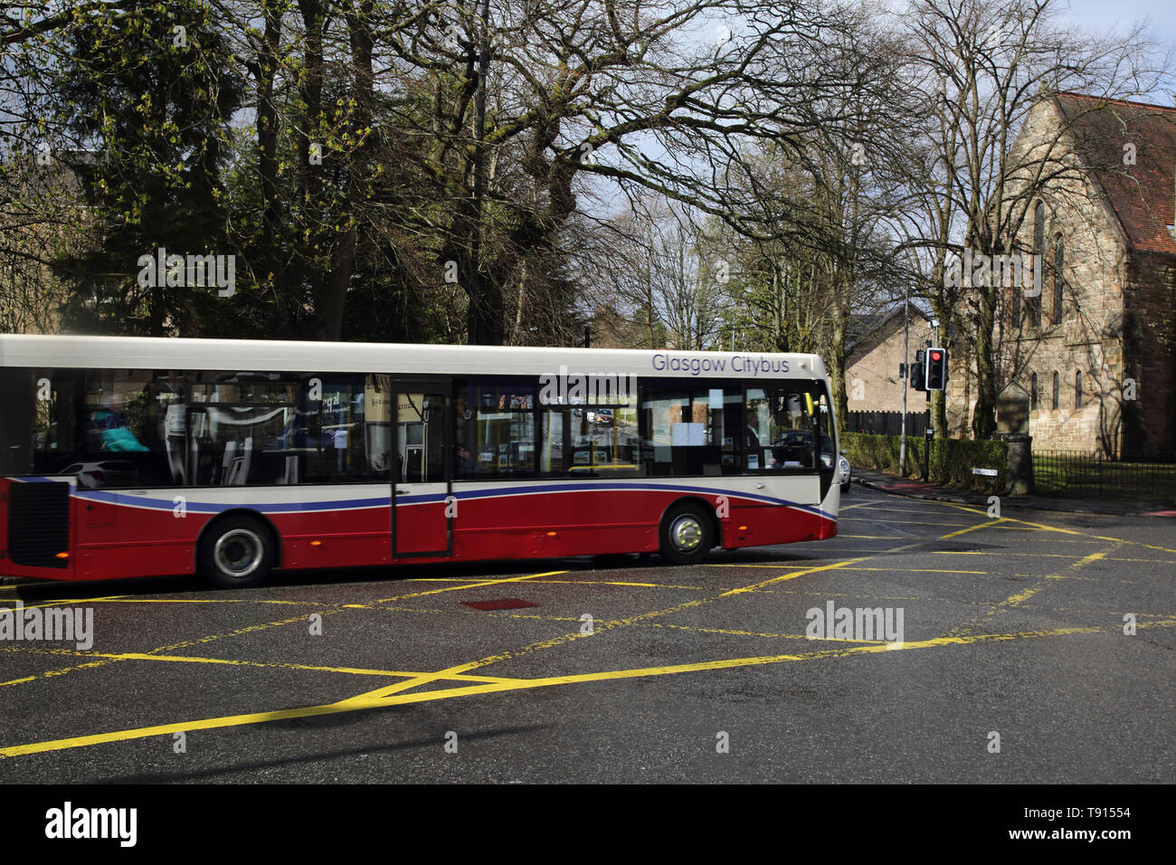 Bearsden Cross Glasgow Scotland Glasgow City Bus Banque D'Images