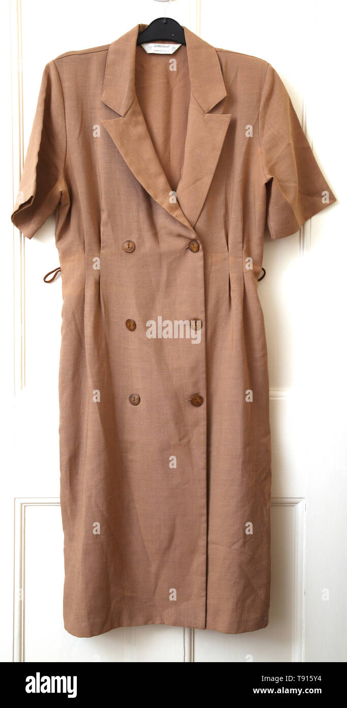 Vintage 1940 robe en lin mélangé Banque D'Images