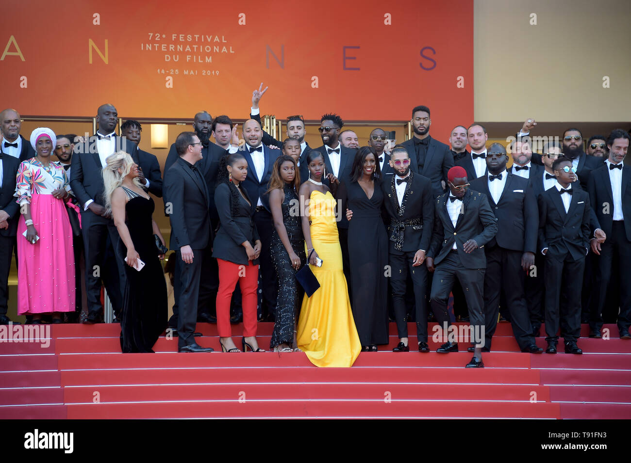 Cannes, France. 15 mai, 2019. 72e Festival du Film de Cannes 2019, tapis rouge film 'Les Misérables' sur la photo : le casting du film indépendant : Crédit Photo Agency/Alamy Live News Banque D'Images