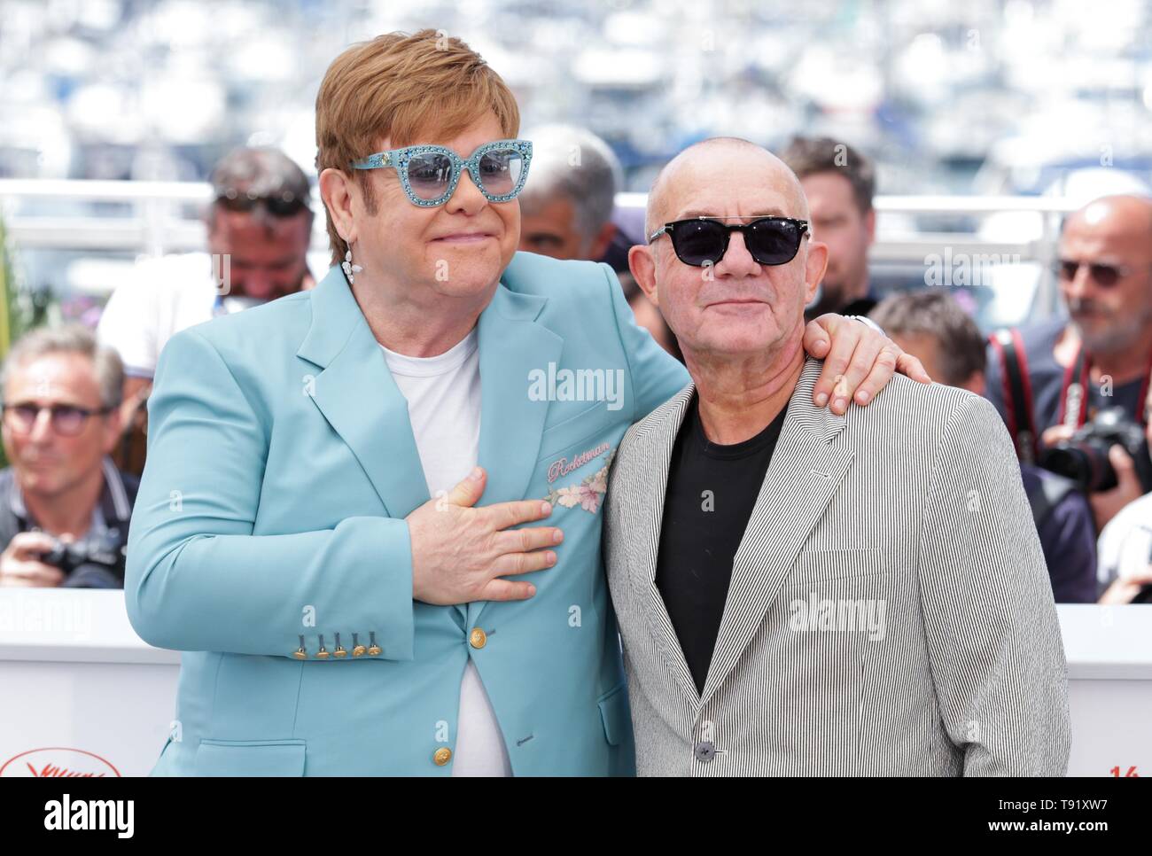 Cannes, France. 16 mai, 2019. 72e Festival de Cannes. Elton John, Bernie Taupin, Cannes 2019 Allstar Crédit : photo library/Alamy Live News Banque D'Images