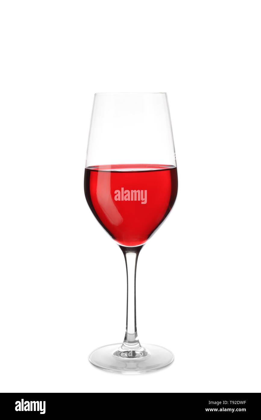 Verre à vin délicieux sucré sur fond blanc Photo Stock - Alamy