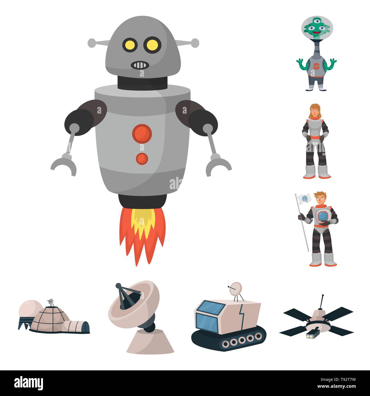 ,Robot astronaute,exotiques,antenne,base,gare,programme,satellite,femme ...