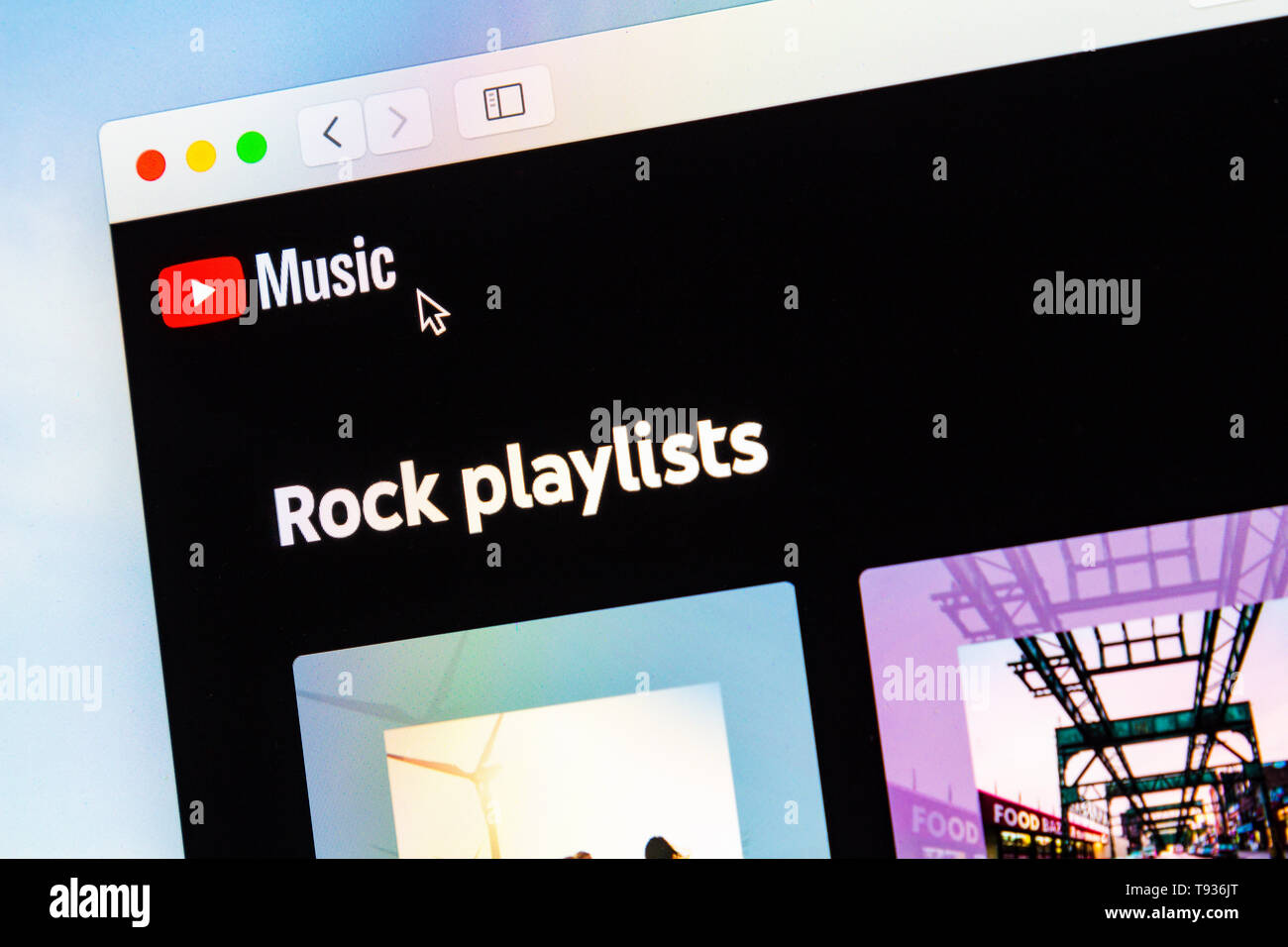 Youtube Music Playlists Rock à l'écran Banque D'Images