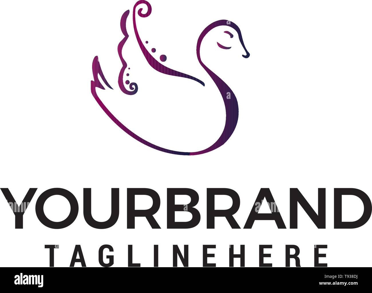 Conception de logo swan modèle concept vector Illustration de Vecteur
