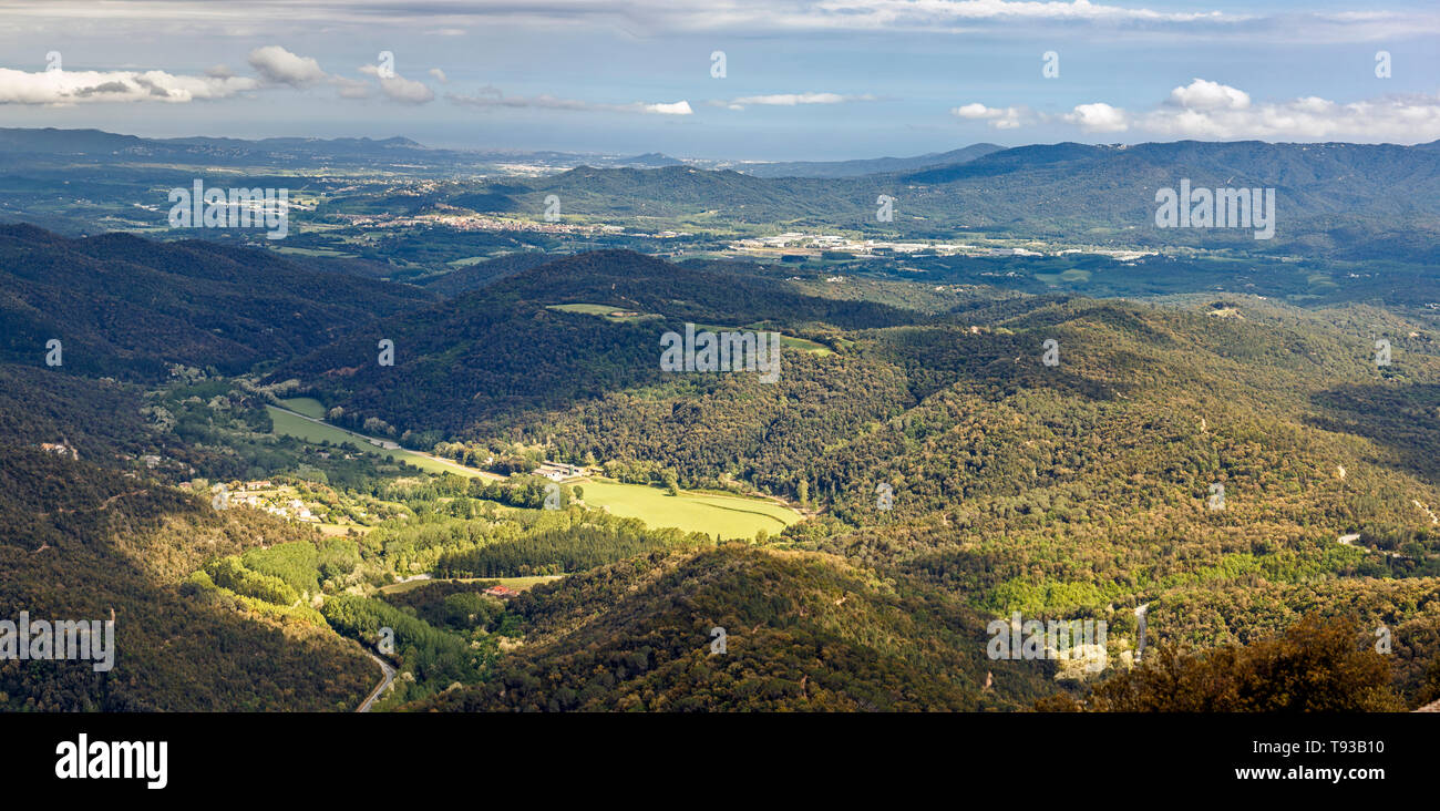 Vue paysage du massif du Montseny, Catalogne Banque D'Images