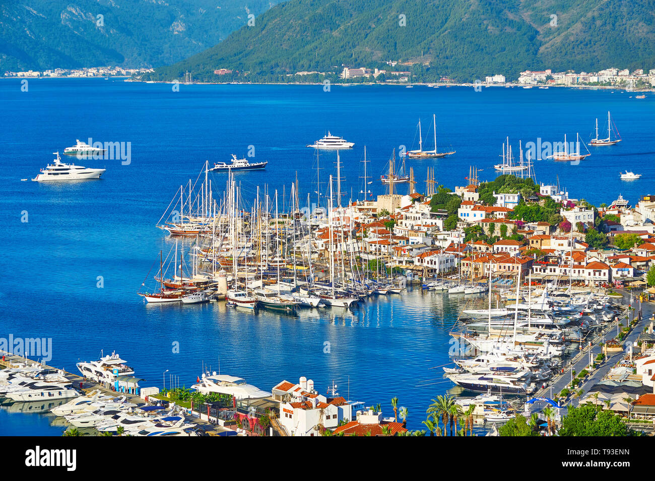 Vieille ville et du port de Marmaris, Turquie Banque D'Images