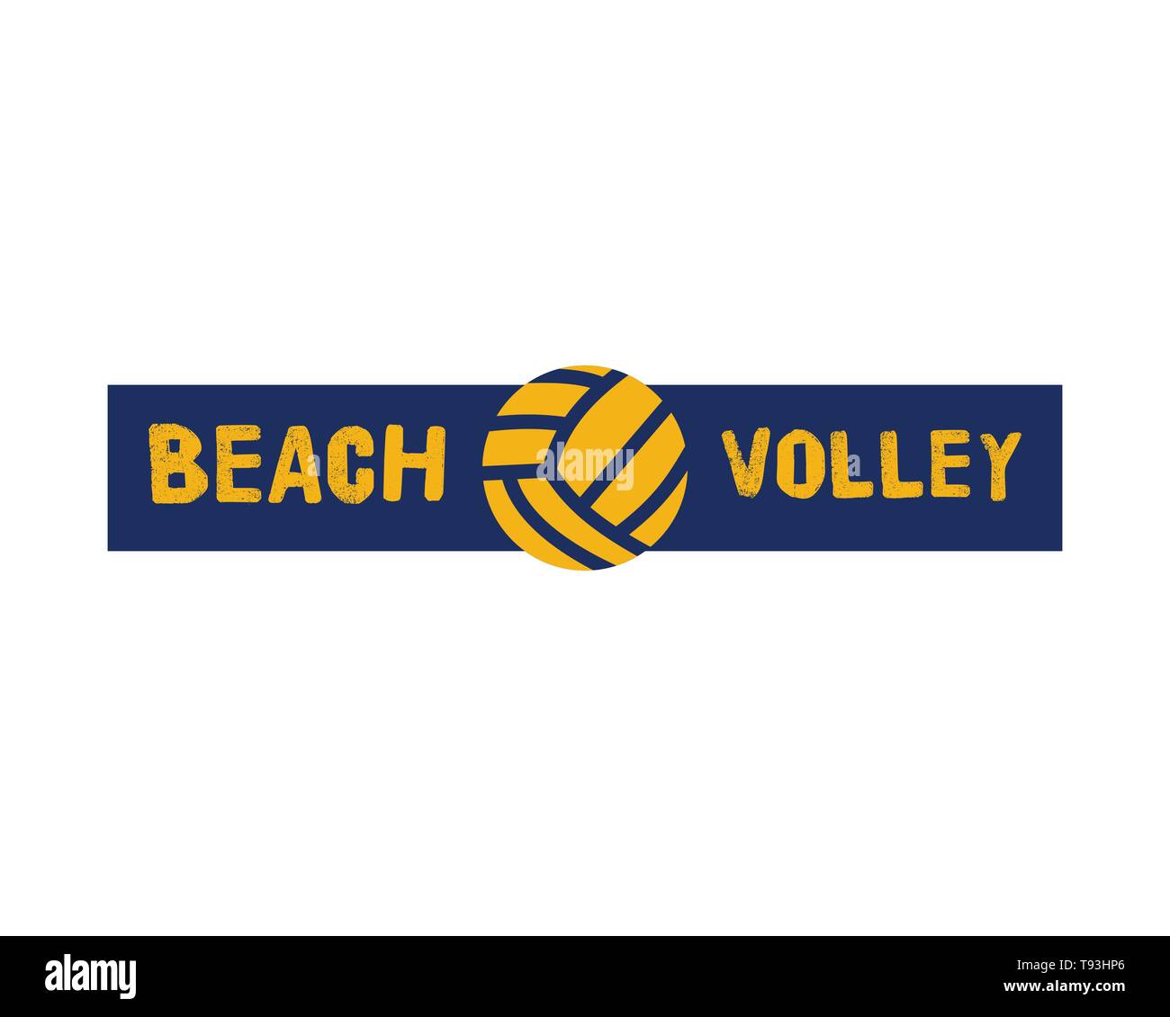 Modèle de logo Beach Volleyball, badge. Affiche volley avec balle. Étiquette colorée pour les événements sportifs ou le club. Vecteur de stock isolé sur blanc Illustration de Vecteur