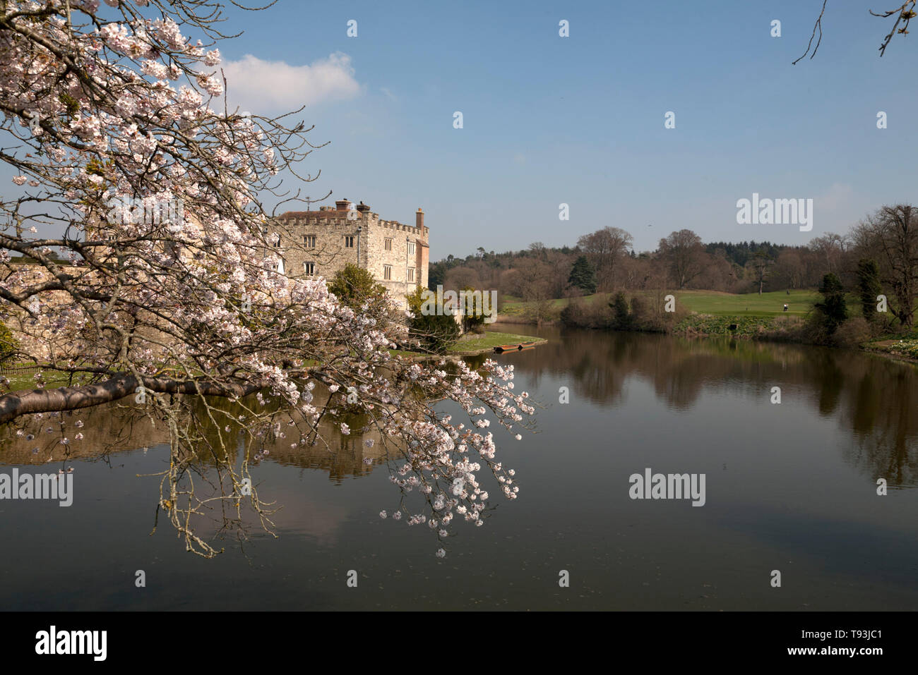 Des fleurs et des douves du château de Leeds angleterre kent maidstone Banque D'Images