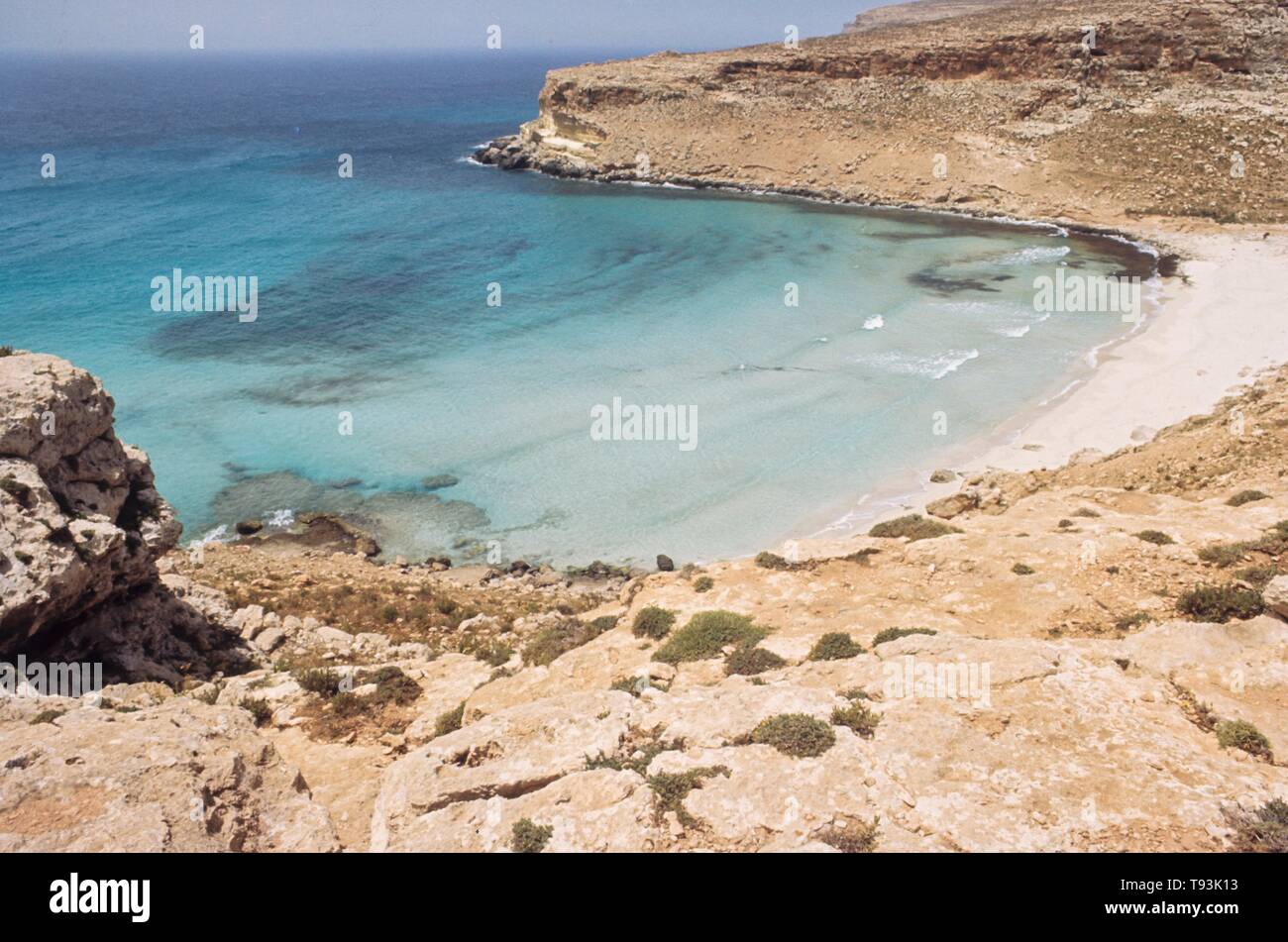 Spiaggia dei conigli, Lampedusa, italie Banque D'Images