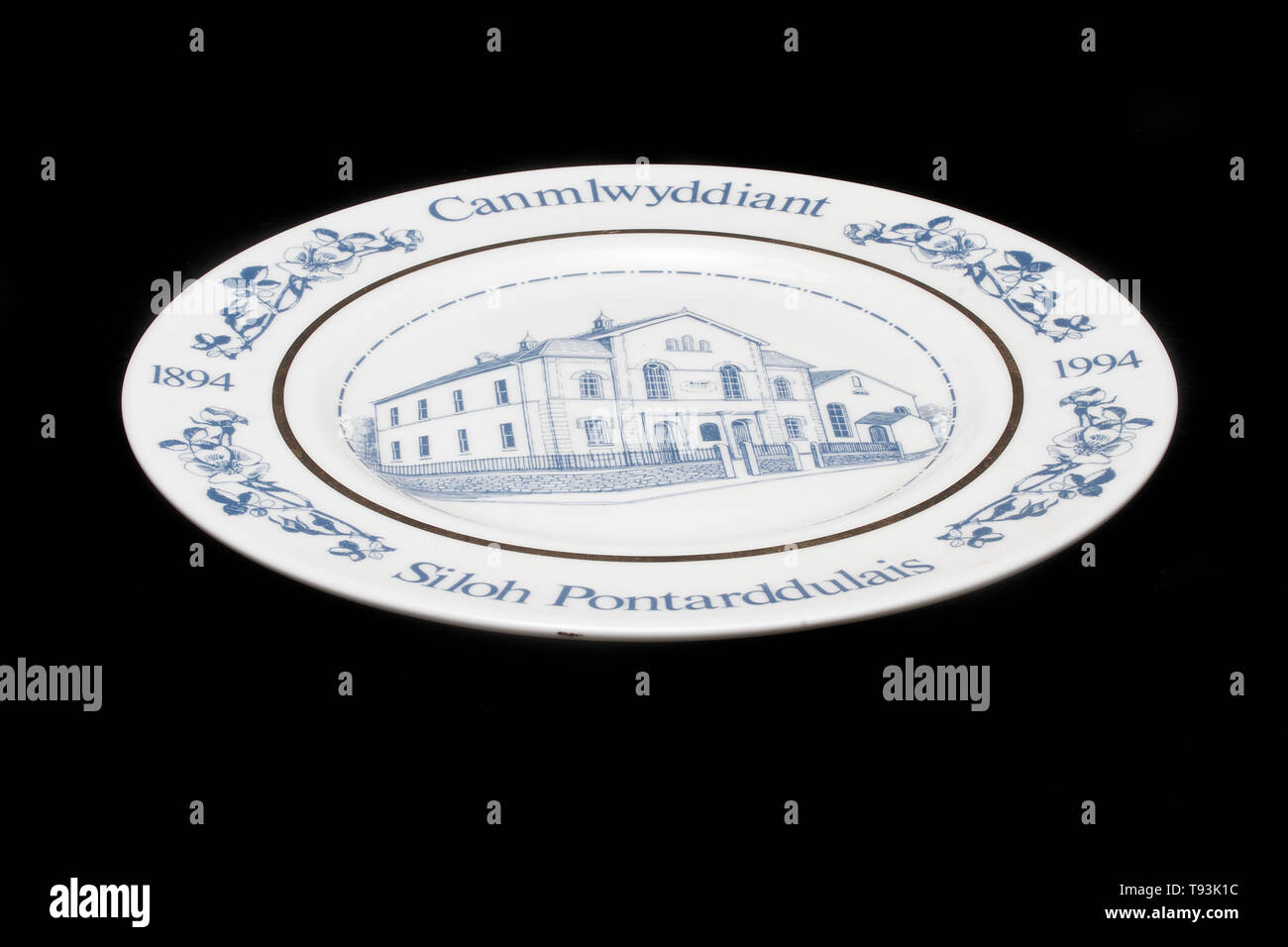 Chapelle Pontardulais Siloh (1894-1994) 100e anniversaire de la plaque commémorative. Céramique fine, A & M Griffiths Felingwm Dyfed Nom : Chapelle Siloh Ponta Banque D'Images