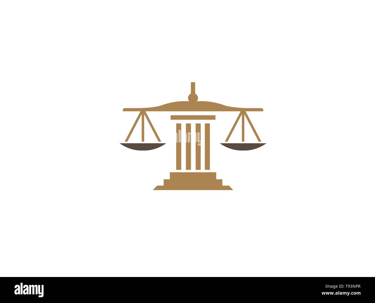 Balance sur une loi pour la Justice Construction logo design illustration  Image Vectorielle Stock - Alamy