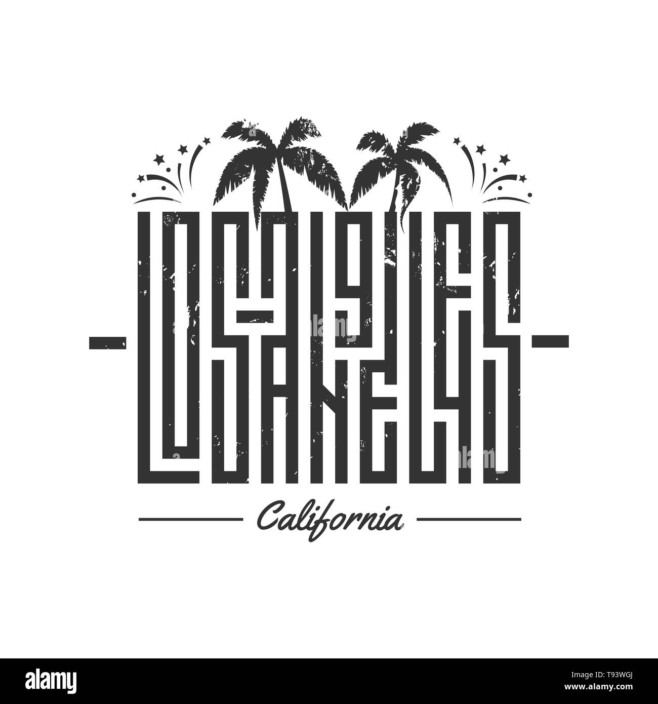 Los Angeles lettrage vecteur pour la carte, tee print design. Typographie devis pour t-shirts Illustration de Vecteur