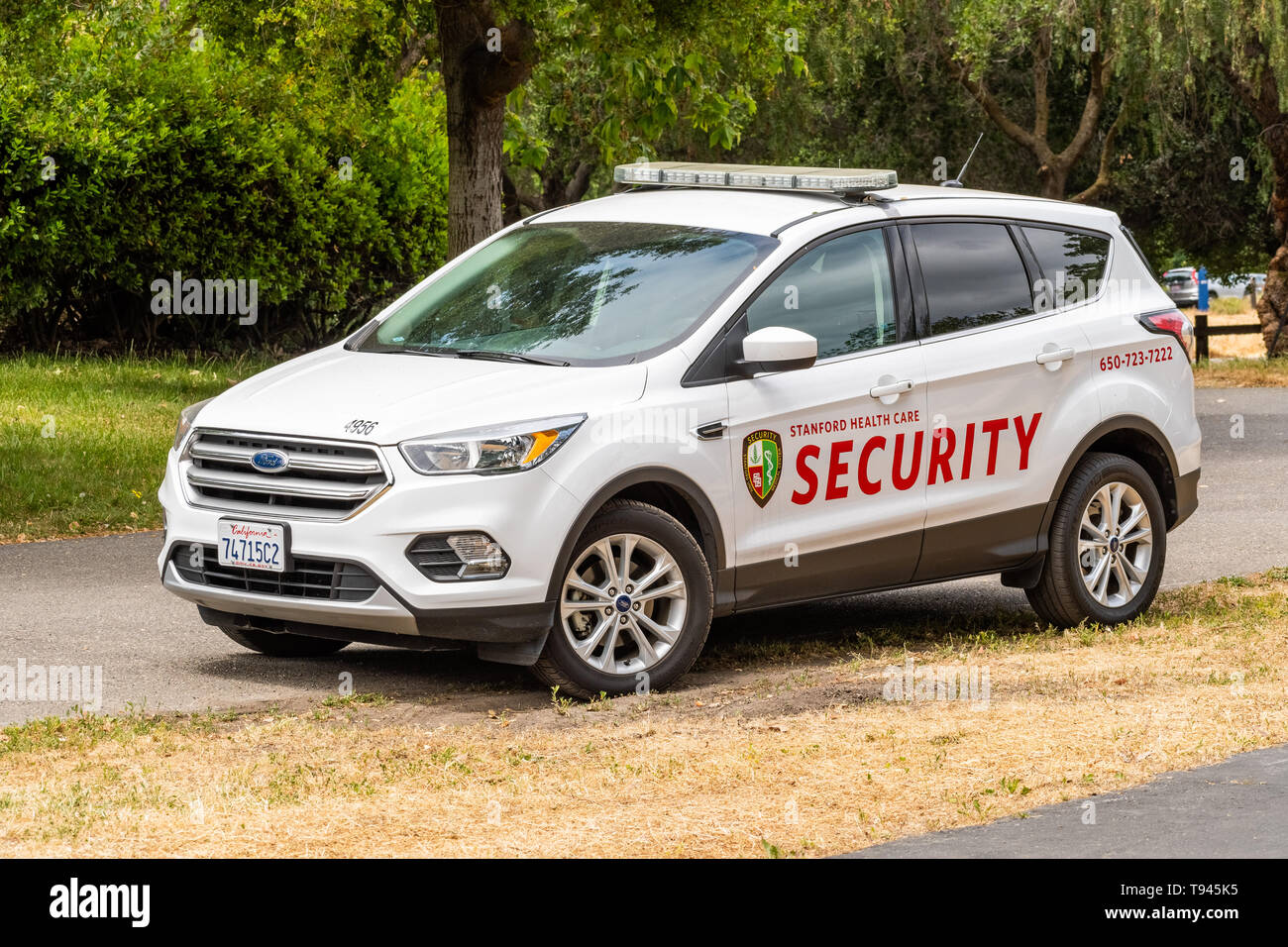 9 mai 2019, Palo Alto / CA / USA - sécurité véhicule conduit par Stanford Health Care Banque D'Images