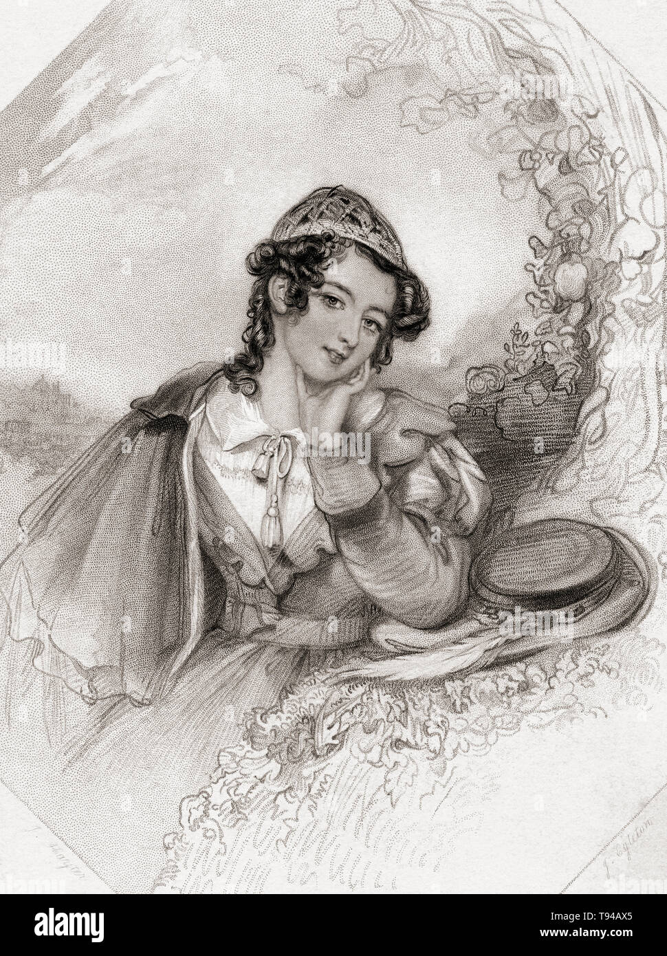 Rosalind. Personnage féminin principal de la pièce de Shakespeare comme il vous plaira. Galerie de Shakespeare, publié c.1840. Banque D'Images