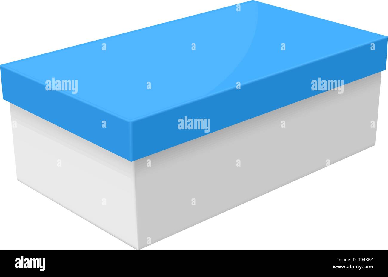 Boîte fermée. Emballage blanc avec couvercle bleu Illustration de Vecteur