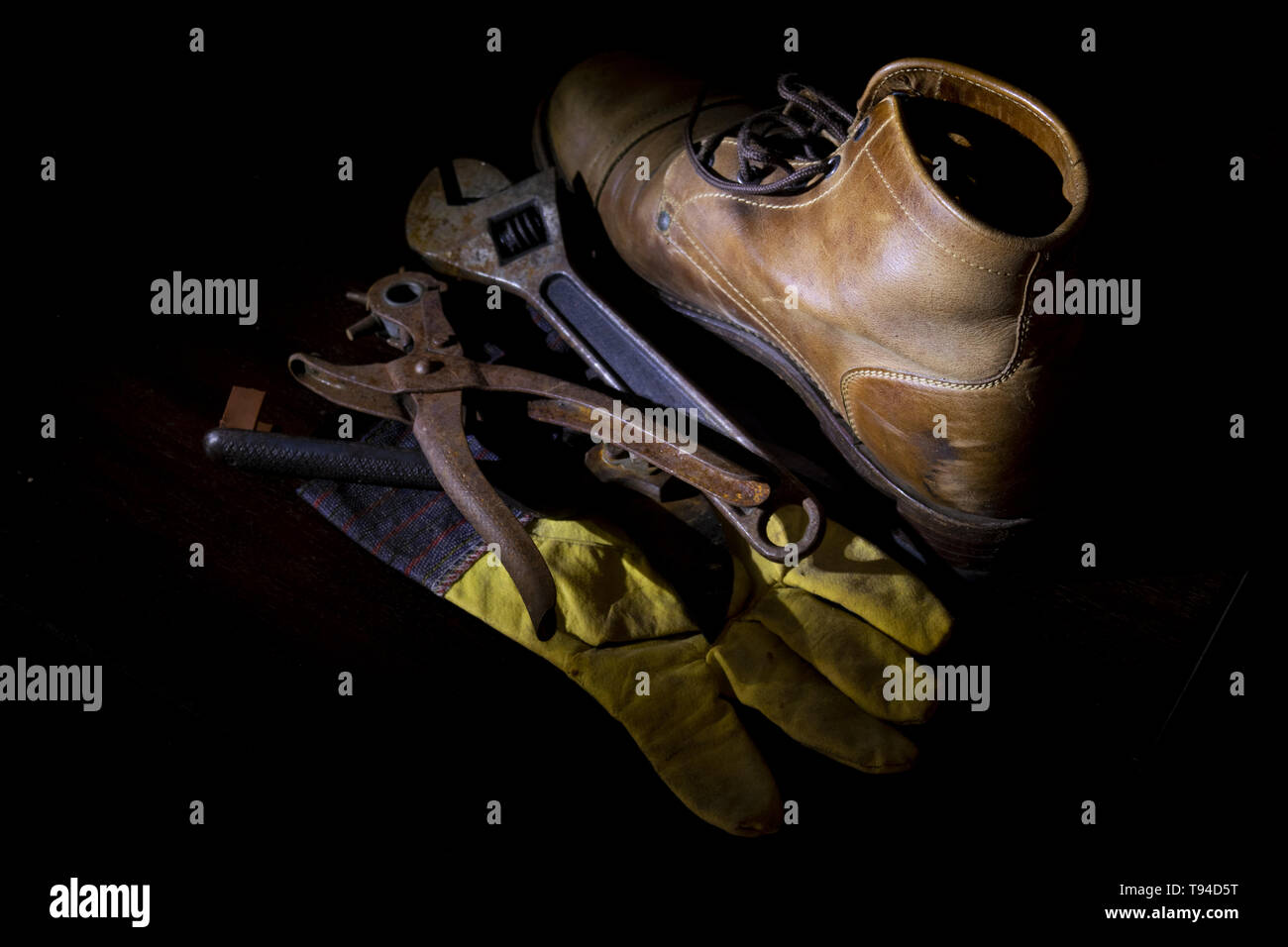 Outils de travail de métallurgistes photographié dans still life Banque D'Images