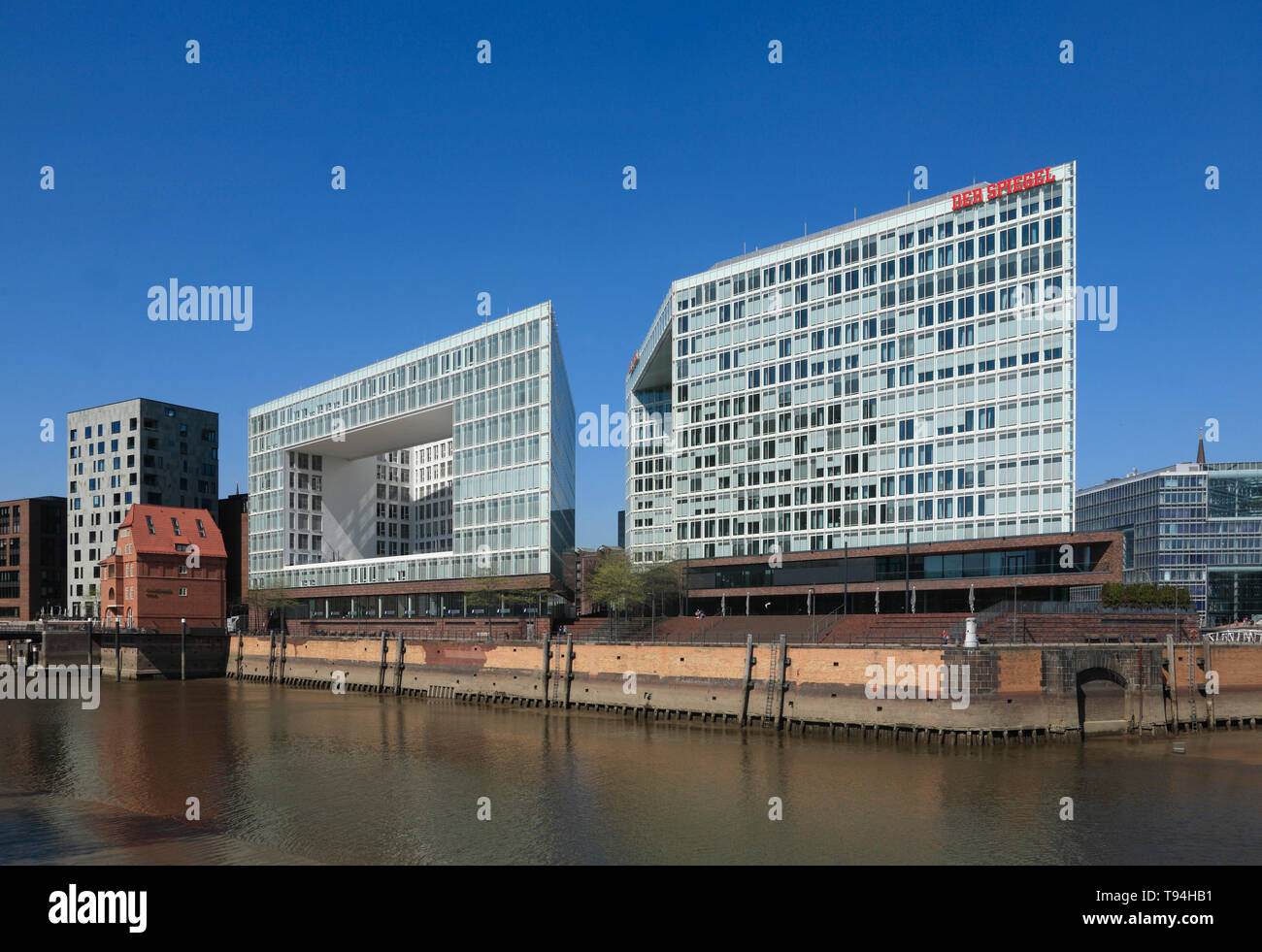 Spiegel-maison d'édition, Ericusspitze, Hafencity, Hambourg, Allemagne, Europe Banque D'Images
