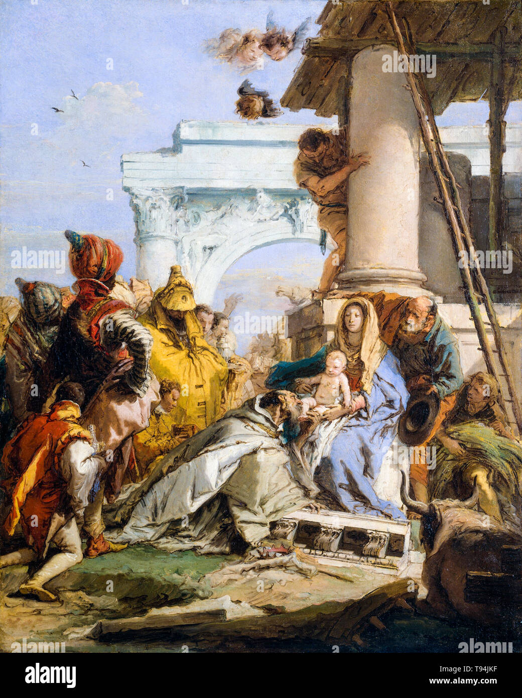 L'Adoration des Mages, la peinture de Giovanni Battista Tiepolo, fin des années 1750 Banque D'Images