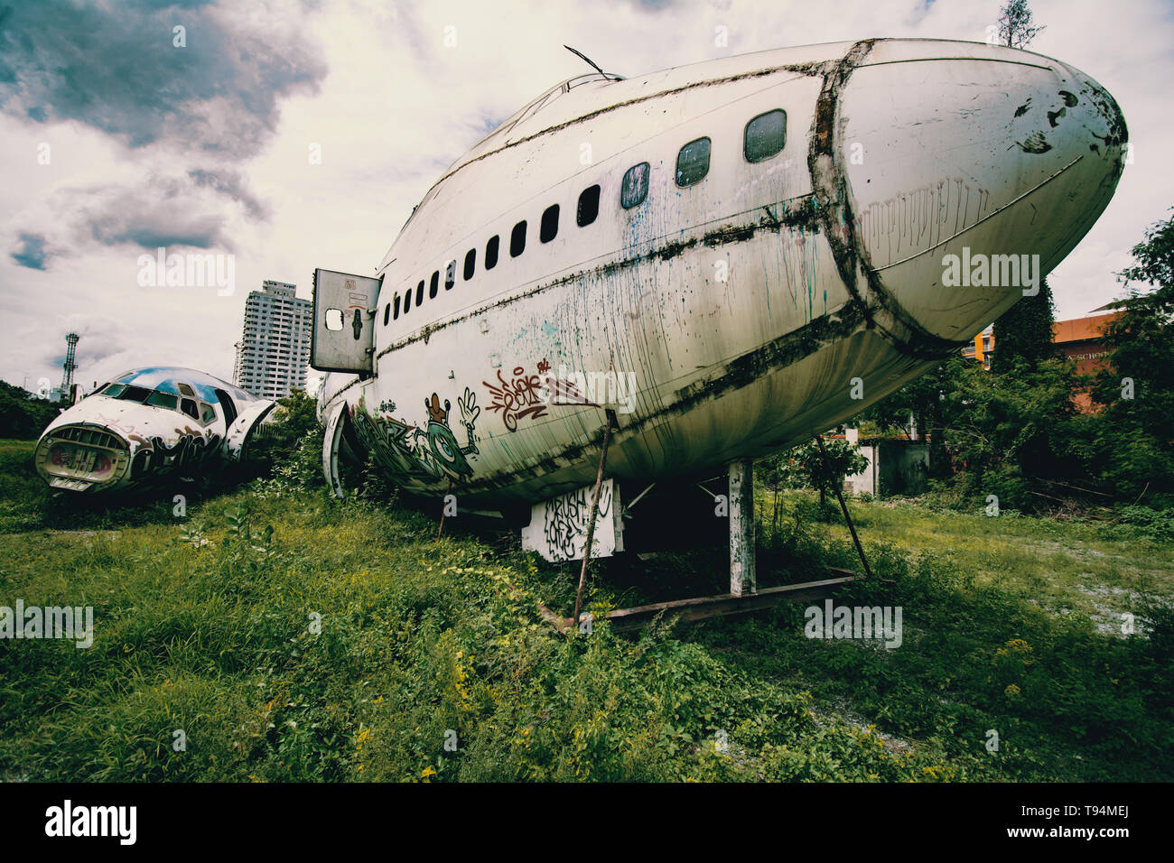 Flugzeug verlassenes das ist abgestürzt à Bangkok Banque D'Images