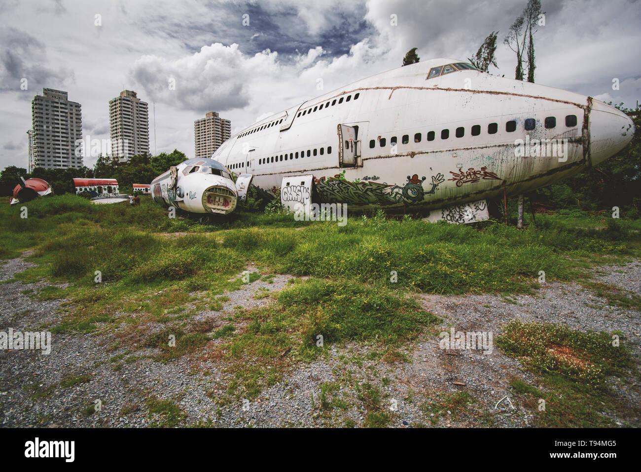 Flugzeug verlassenes das ist abgestürzt à Bangkok Banque D'Images