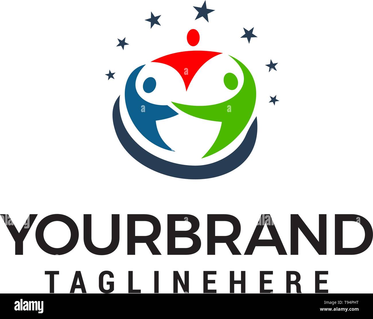 Les gens se soucient logo design concept vecteur modèle Illustration de Vecteur