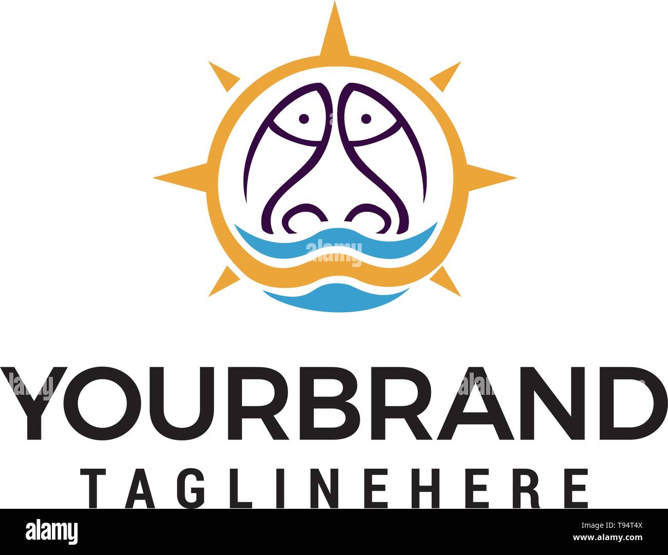 Logo poisson concept design template vector Illustration de Vecteur