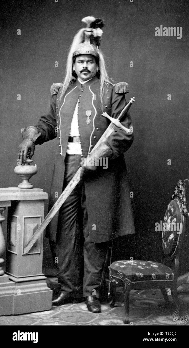 Routh Goshen, né Arthur James Caley (1827 - 12 février 1889) était un artiste anglo-américaine sideshow. Il a été présenté comme l'homme le plus grand au monde à 7 pieds, 11 pouces et 620 livres, mais a probablement pas plus de 7 pieds, 5 pouces et 400 livres. Ses véritables origines étaient tenus secrets pour le public au cours de ses années de performance et ont été obscurcis par les nombreuses biographies qui ont été créés pour faire connaître lui. Ses origines réelles est sorti lentement après sa mort. Banque D'Images