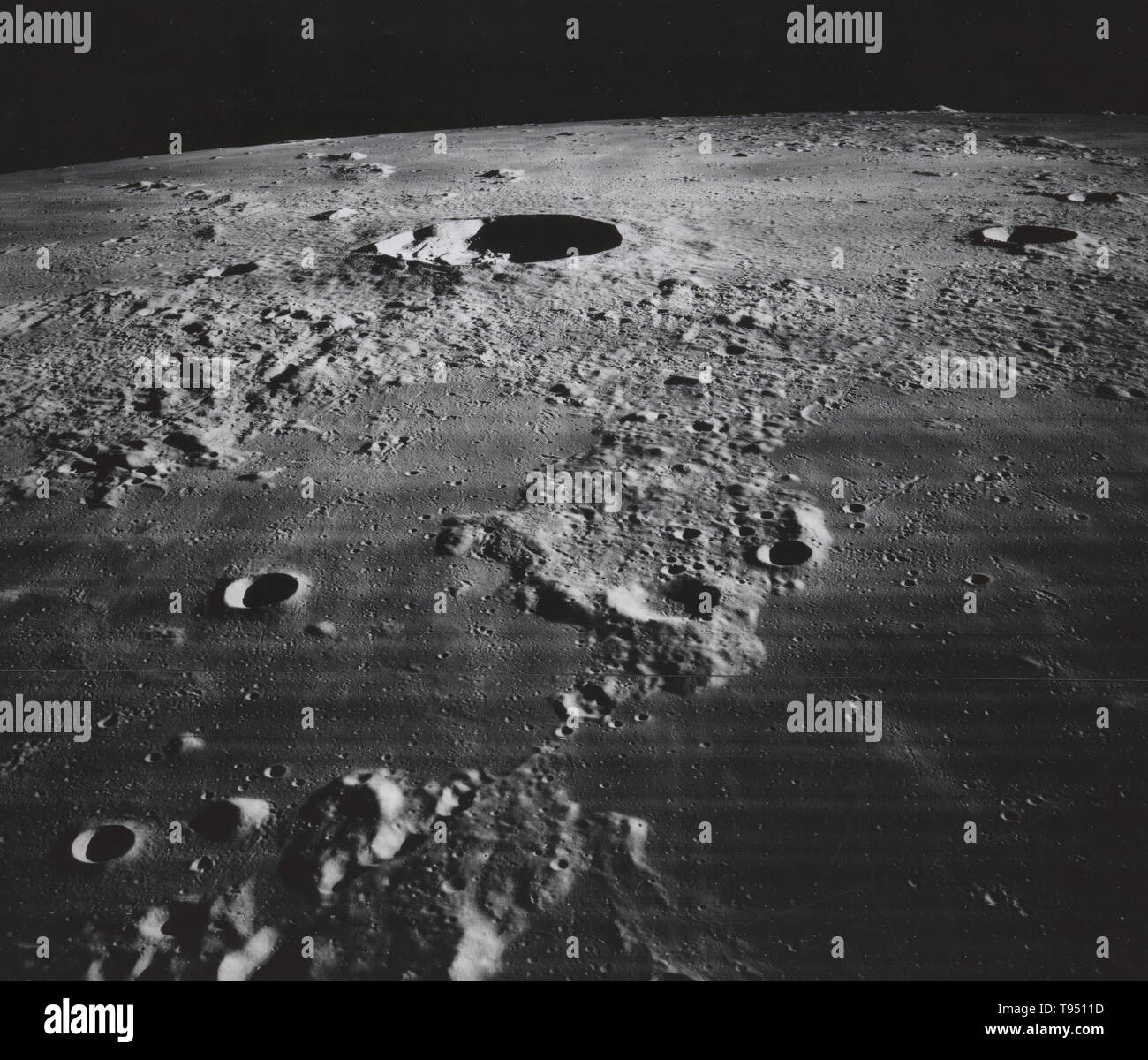 La surface de la lune, montrant le cratère Kepler et environs, 1967. Banque D'Images