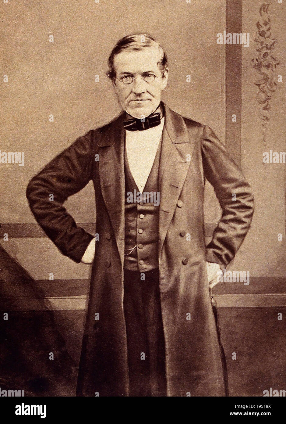 Sir Charles Wheatstone. Photographie par Hill & Saunders. Charles Wheatstone (1802-1875) était un scientifique anglais et inventeur de plusieurs percées scientifiques de l'ère victorienne, y compris l'anglais concertina, le stéréoscope (un appareil pour l'affichage des images en trois dimensions), et l'algorithme de Playfair (une technique de cryptage). Cependant, Wheatstone est surtout connu pour ses contributions à l'élaboration de Le pont de Wheatstone, à l'origine inventé par Samuel Hunter Christie, qui est utilisé pour mesurer une résistance électrique inconnu, et comme une figure majeure dans le développement de la télégraphie. Banque D'Images