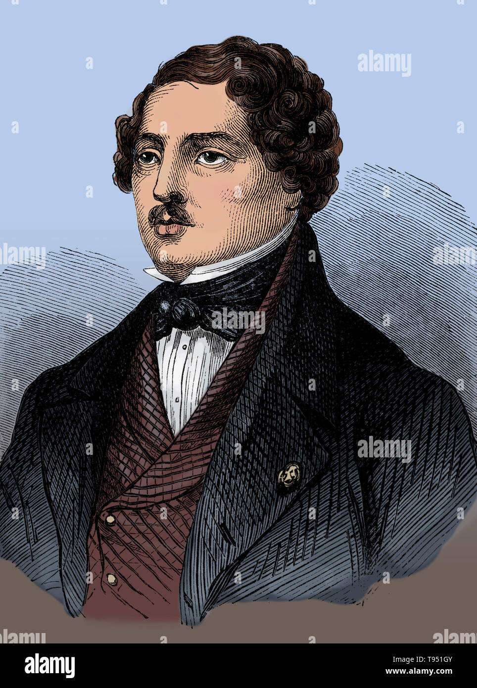 Louis-Jacques-Mandé Daguerre (Novembre 18, 1787 - Juillet 10, 1851) était un artiste français et le physicien et inventeur du daguerréotype de la photographie. Bien qu'à l'origine employé comme un agent du fisc, Daguerre est devenu un peintre de décors d'opéra, et a inventé l'allumé diorama. Après ce qu'il a commencé à travailler avec Niepce sur les produits chimiques sensibles à la lumière. Niepce meurt en 1833, mais Daguerre ont continué leur travail, et a dévoilé son premier appareil photo, le daguerréotype, en 1839. Banque D'Images