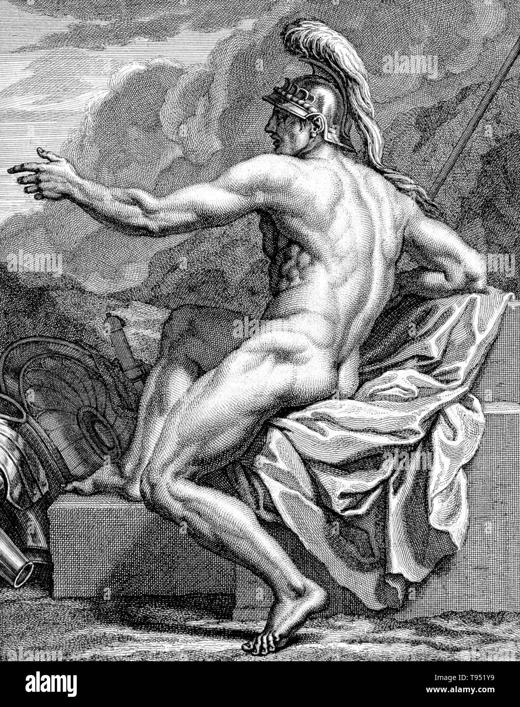 Mars était le dieu romain de la guerre et aussi un gardien de l'agriculture, une combinaison caractéristique de début de Rome. Il a été deuxième en importance qu'à Jupiter, et il était le plus important de l'armée des dieux adorés par les légions romaines. Ses festivals ont eu lieu en mars, le mois qui porte son nom (Latin Martius) et, en octobre, qui a commencé et terminé la saison de campagne militaire et l'agriculture. Banque D'Images Mars était le dieu romain de la guerre et aussi un gardien de l'agriculture, une combinaison caractéristique de début de Rome. Il a été deuxième en importance qu'à Jupiter, et il était le plus important de l'armée des dieux adorés par les légions romaines. Ses festivals ont eu lieu en mars, le mois qui porte son nom (Latin Martius) et, en octobre, qui a commencé et terminé la saison de campagne militaire et l'agriculture. Banque D'Images