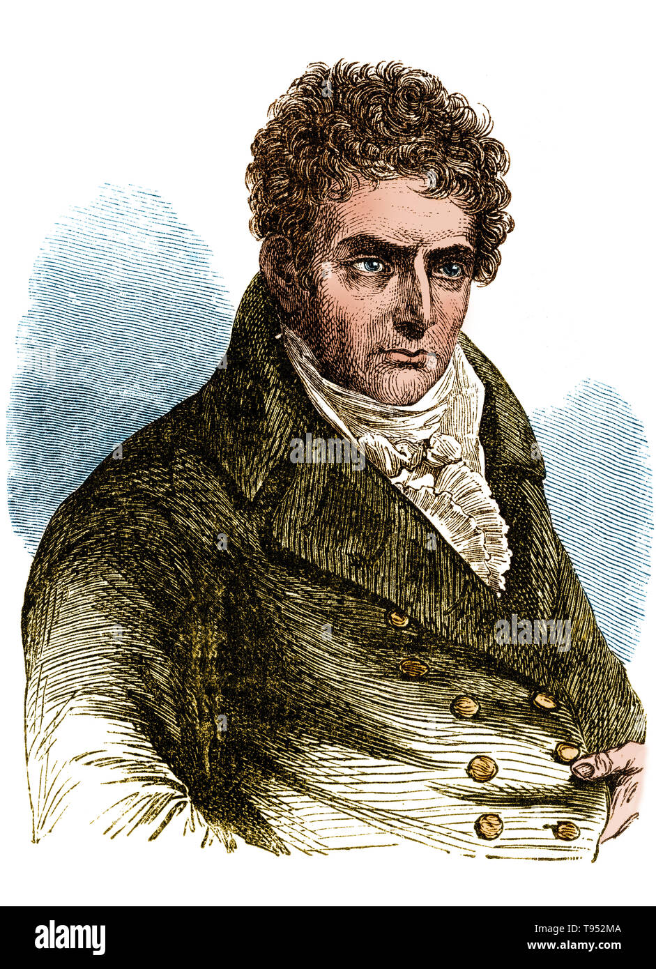 Robert Fulton (Novembre 14, 1765 - février 24, 1815) était un ingénieur et inventeur américain. Il a commencé comme un peintre de portrait, et s'installe en Angleterre en 1787, où il a concentré sa créativité sur les défis techniques et s'est impliqué dans un projet de conception d'un réseau de canaux. Il a obtenu un brevet en 1794 pour sa première invention, un double système de plan incliné pour le transport de bateaux du canal sur un terrain difficile. Banque D'Images