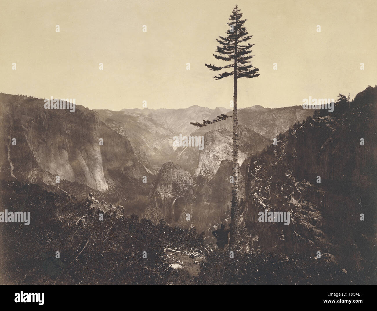 La vallée Yosemite, à partir de la piste de Mariposa. Comté de Mariposa, en Californie. C.L. La lutte contre les mauvaises herbes (américain, 1824 - 1903) ; 1864 ; impression négative 1864 - 1872. À l'albumine argentique. Banque D'Images