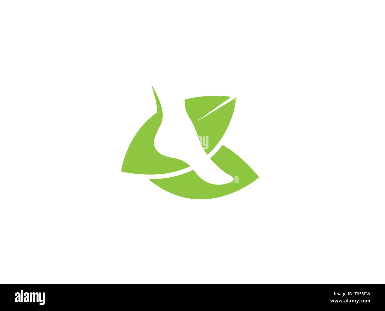 Empreinte écologique et la santé soins bio feuilles nature Logo design Illustration de Vecteur