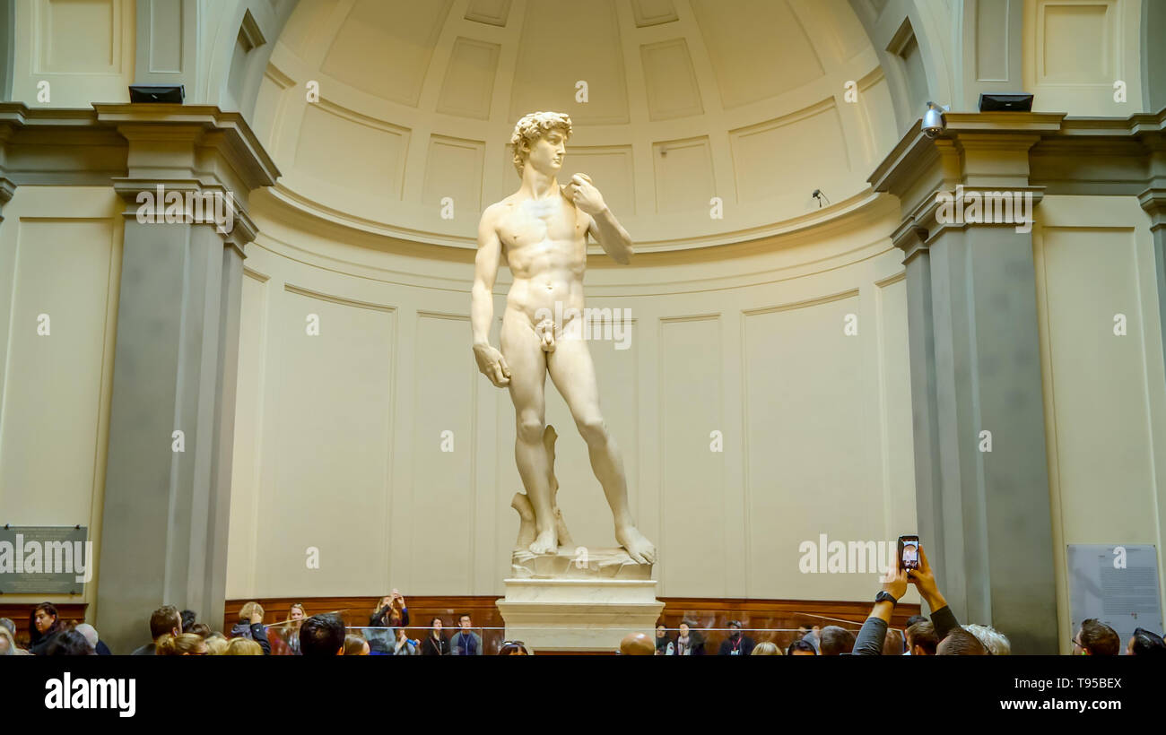Statue de David de Michel-Ange à Florence, Italie Banque D'Images