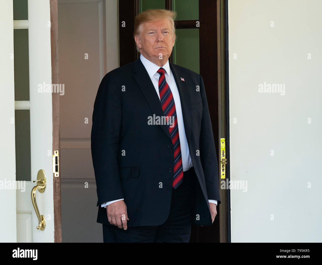 Le Président des Etats-Unis, Donald J. Trump accueille le président de la Confédération Ueli Maurer à son arrivée à la Maison Blanche à Washington, DC, le 16 mai 2019. h Crédit : Chris Kleponis / CNP | conditions dans le monde entier Banque D'Images