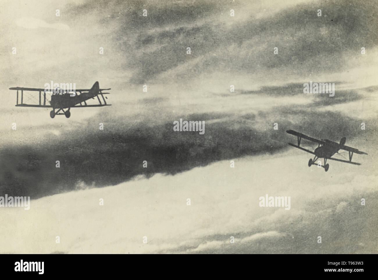 Deux avions, la Première Guerre mondiale 1. Fedele Azari (Italien, 1895 - 1930), Milan, Italie ; 1914 - 1929 ; argentique. Banque D'Images