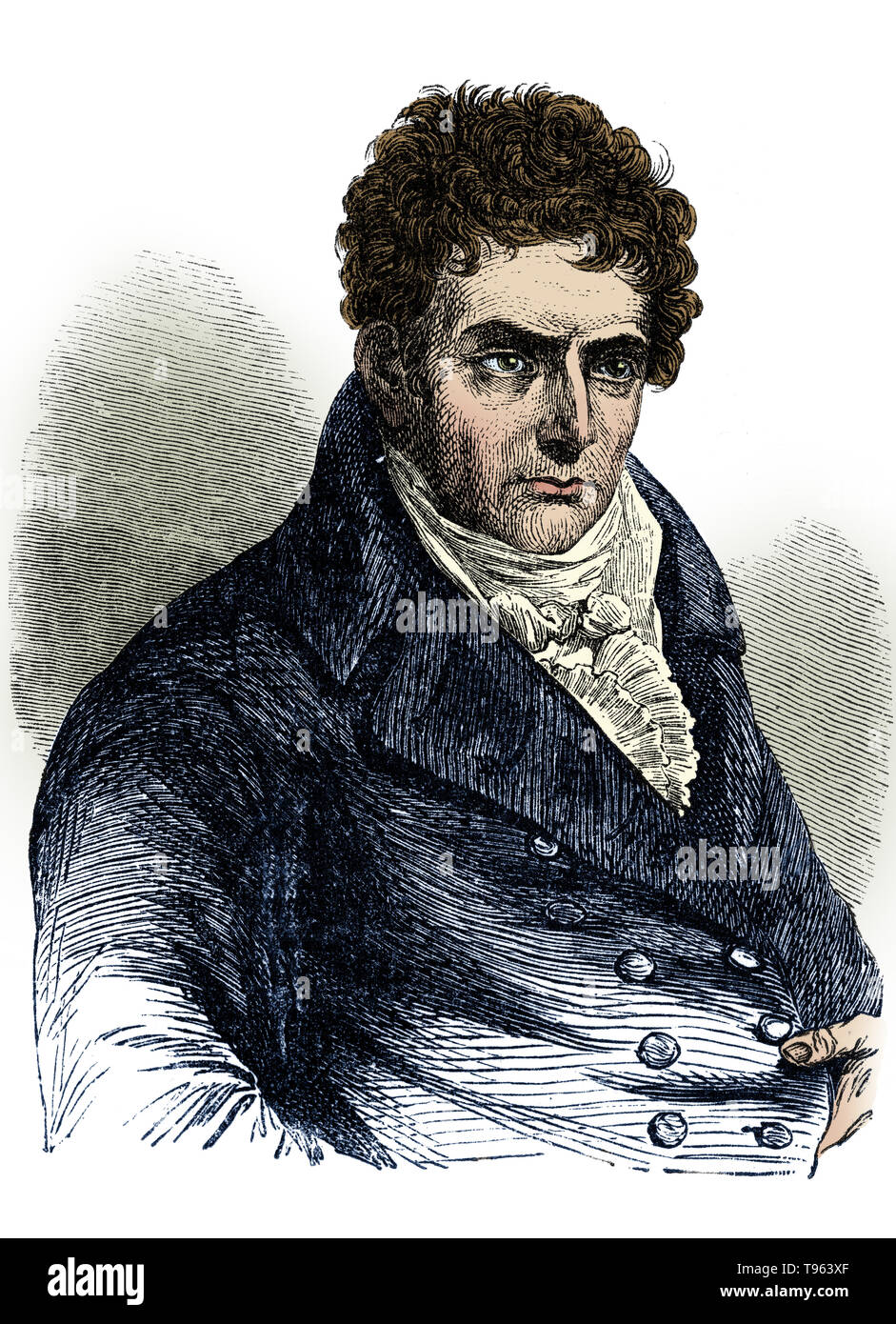 Robert Fulton (Novembre 14, 1765 - février 24, 1815) était un ingénieur et inventeur américain. Il a commencé comme un peintre de portrait, et s'installe en Angleterre en 1787, où il a concentré sa créativité sur les défis techniques et s'est impliqué dans un projet de conception d'un réseau de canaux. Il a obtenu un brevet en 1794 pour sa première invention, un double système de plan incliné pour le transport de bateaux du canal sur un terrain difficile. Banque D'Images