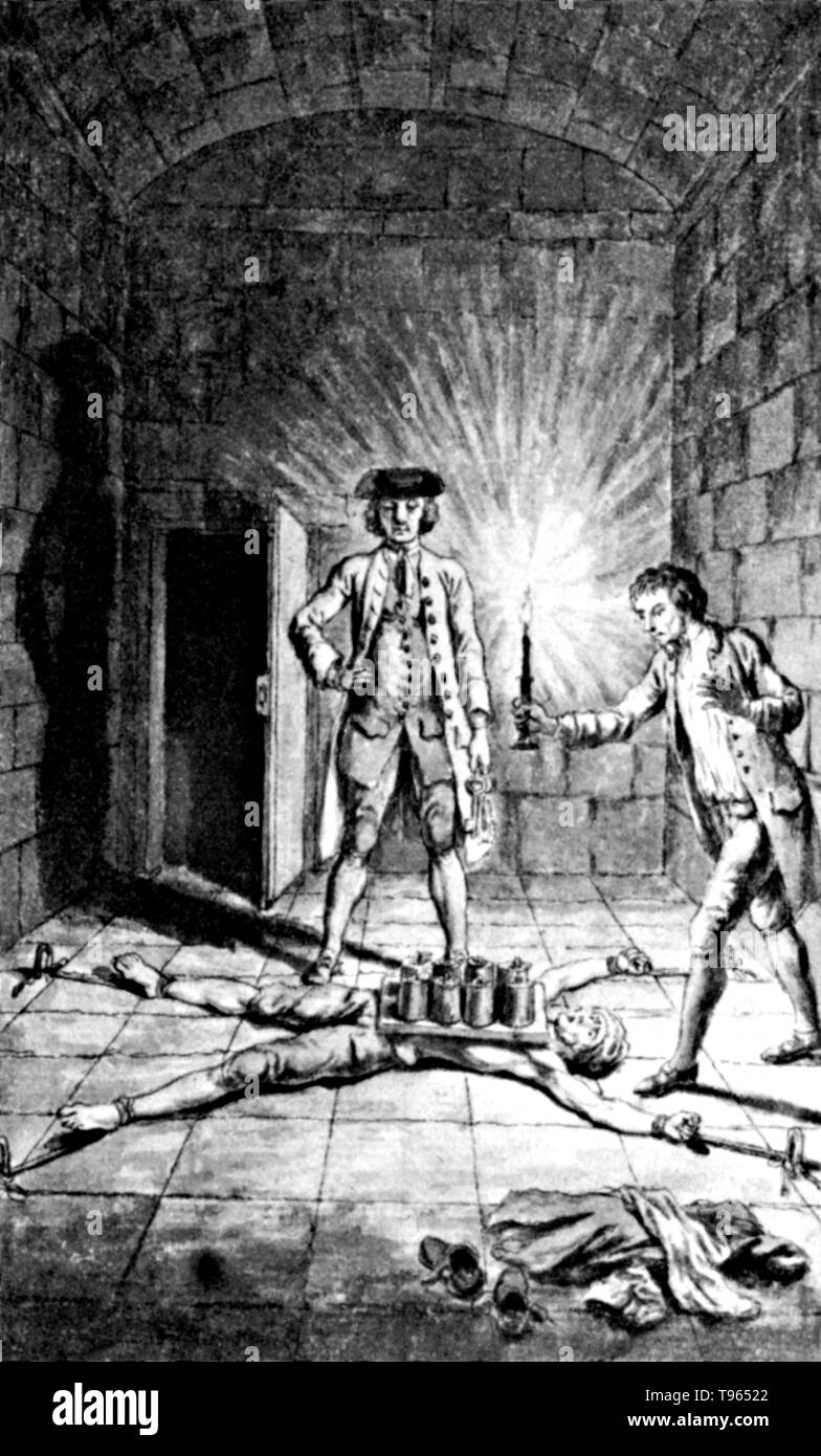 William était un Spiggot 379 anglais du 18e siècle. Au cours de son procès, il a d'abord refusé de plaider et fut condamné à être enfoncé jusqu'à ce qu'il a plaidé. C'était appelé Peine forte et dure. Plus tard, il a été exécuté, après un second procès lorsqu'il a plaidé non coupable, le 11 février 1721. Banque D'Images